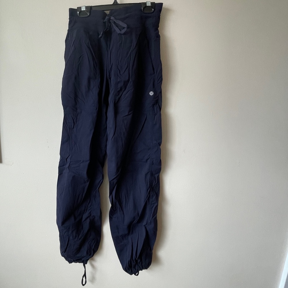 Navy lululemon dance pants.